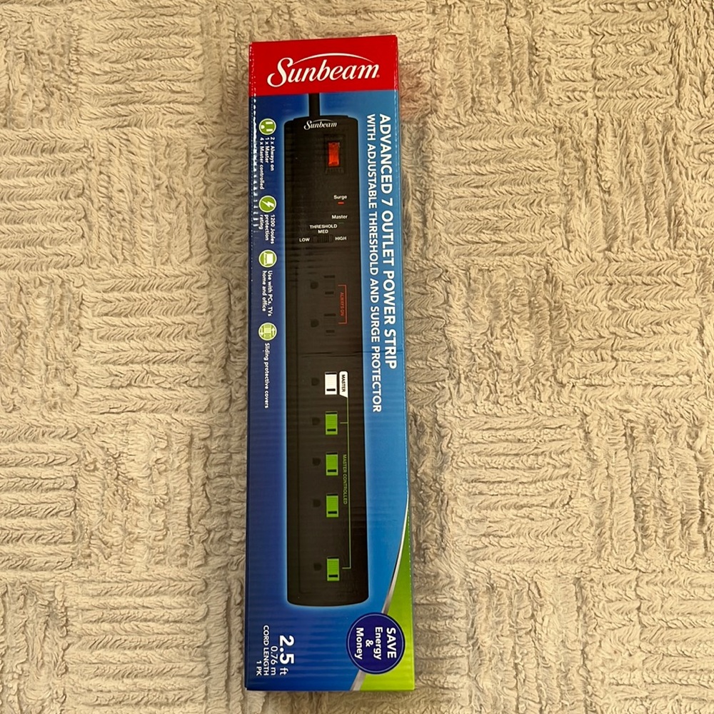 Sunbeam Advanced 7 Outlet Power Strip
New in box